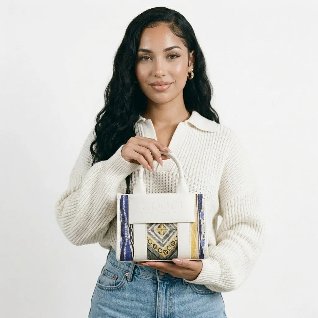 COOGI Hamptons Mini geanta tote cream piele