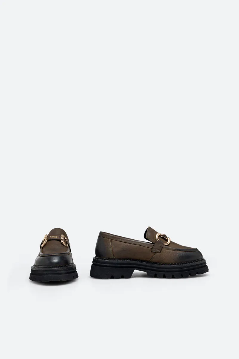 Gattinoni Planetarium Bell Mocasini nubuck khaki damă