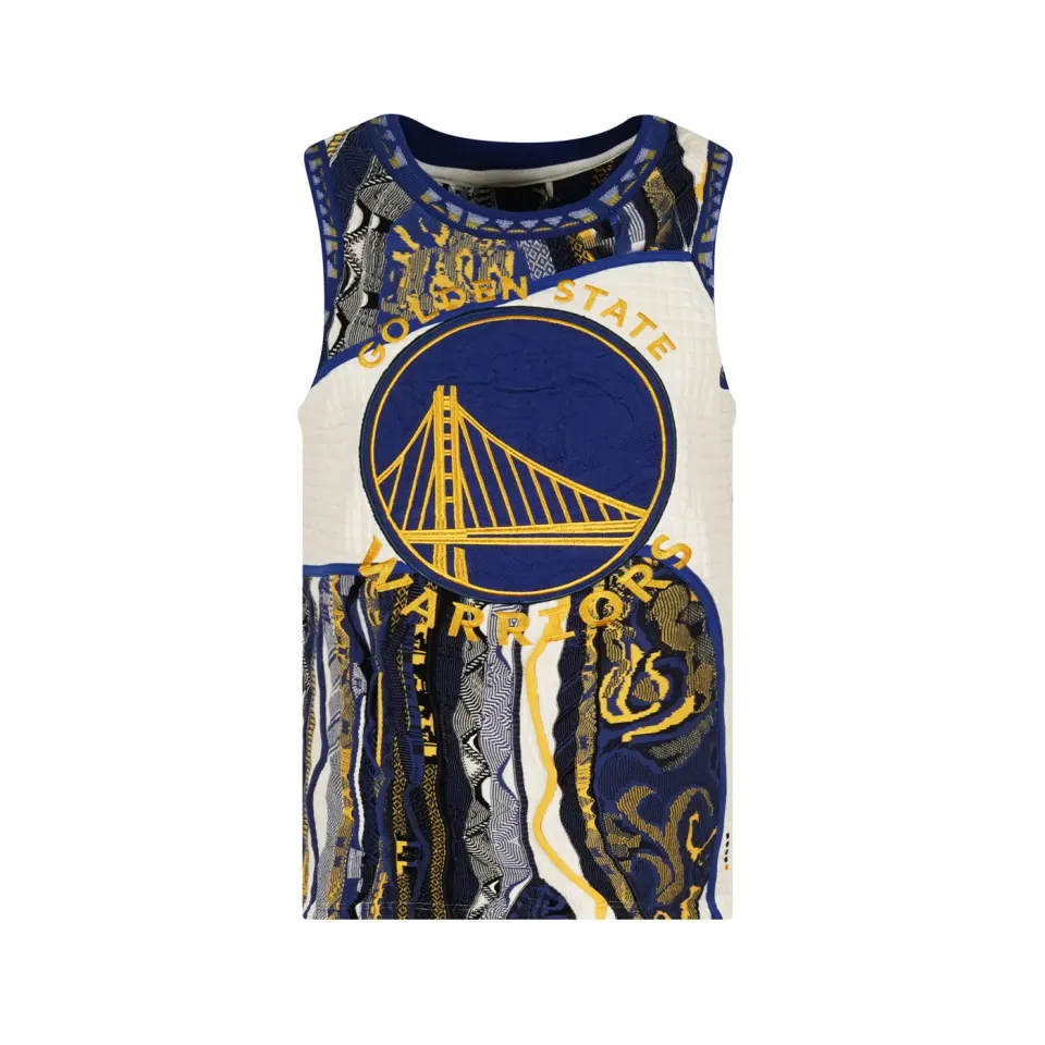 COOGI X NBA Warriors vesta tricotata albastru-auriu