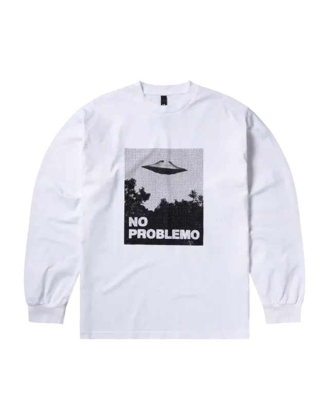 No Problemo Visitors tricou alb mânecă lungă
