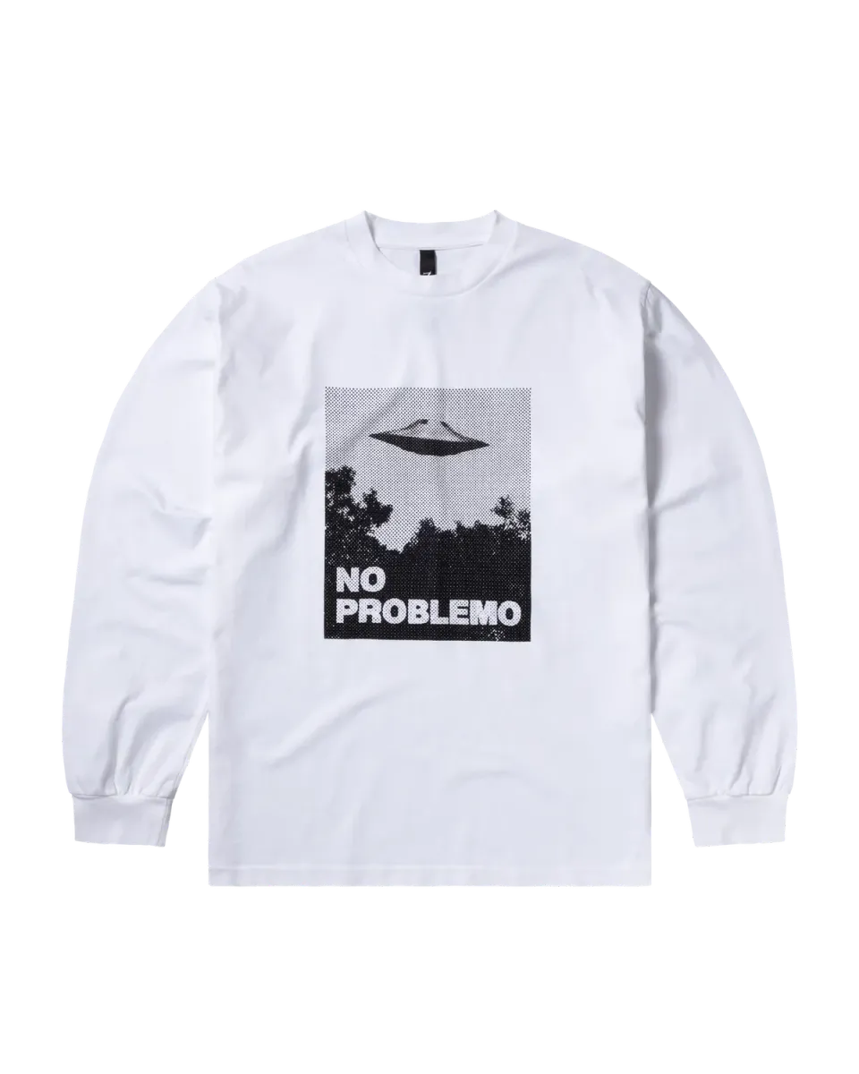 No Problemo Visitors tricou alb mânecă lungă