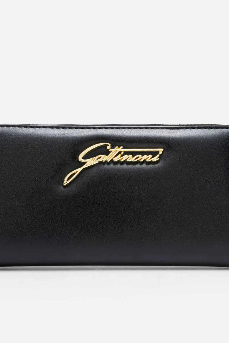 Gattinoni Planetarium Brushed Buckle portofel fermoar piele
