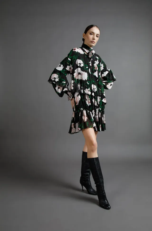 Gattinoni Floreale rochie mini dama din vascoza