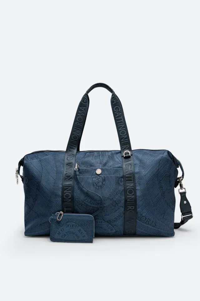 Gattinoni Maya Experience geanta mana albastra nailon 44 cm