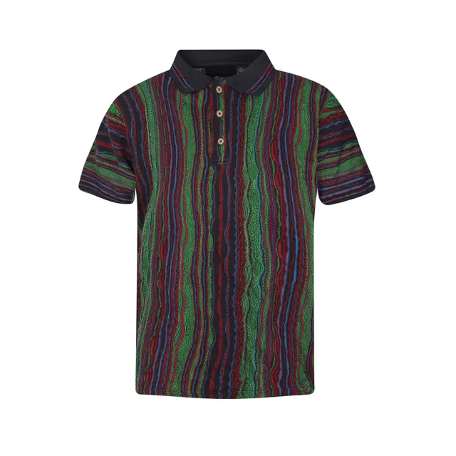 COOGI Light Weight Sweater Knit polo tricotat verde mercerizat