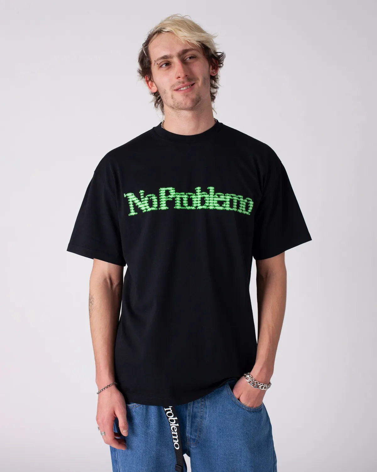 No Problemo Digi Problemo SS Tee tricou negru bumbac