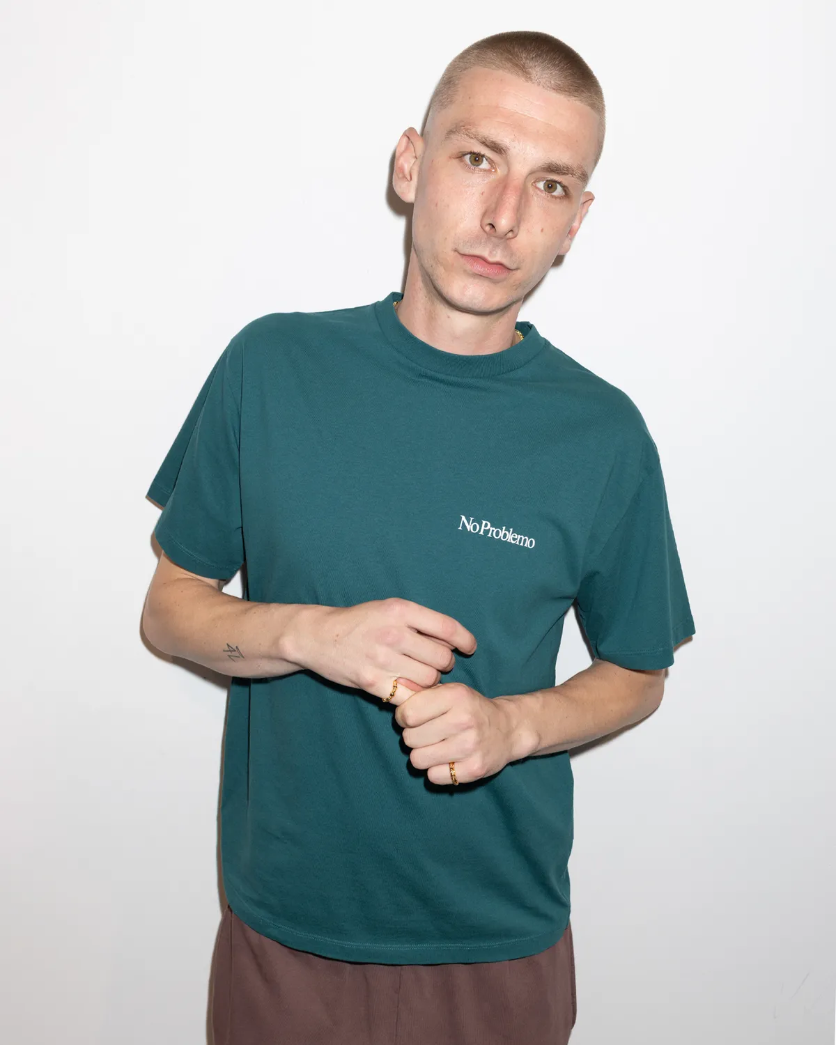 No Problemo Mini Problemo SS Tee tricou teal bumbac