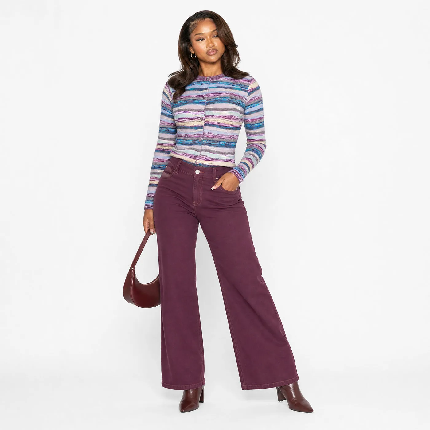 COOGI All-Season cardigan mov din bumbac mercerizat