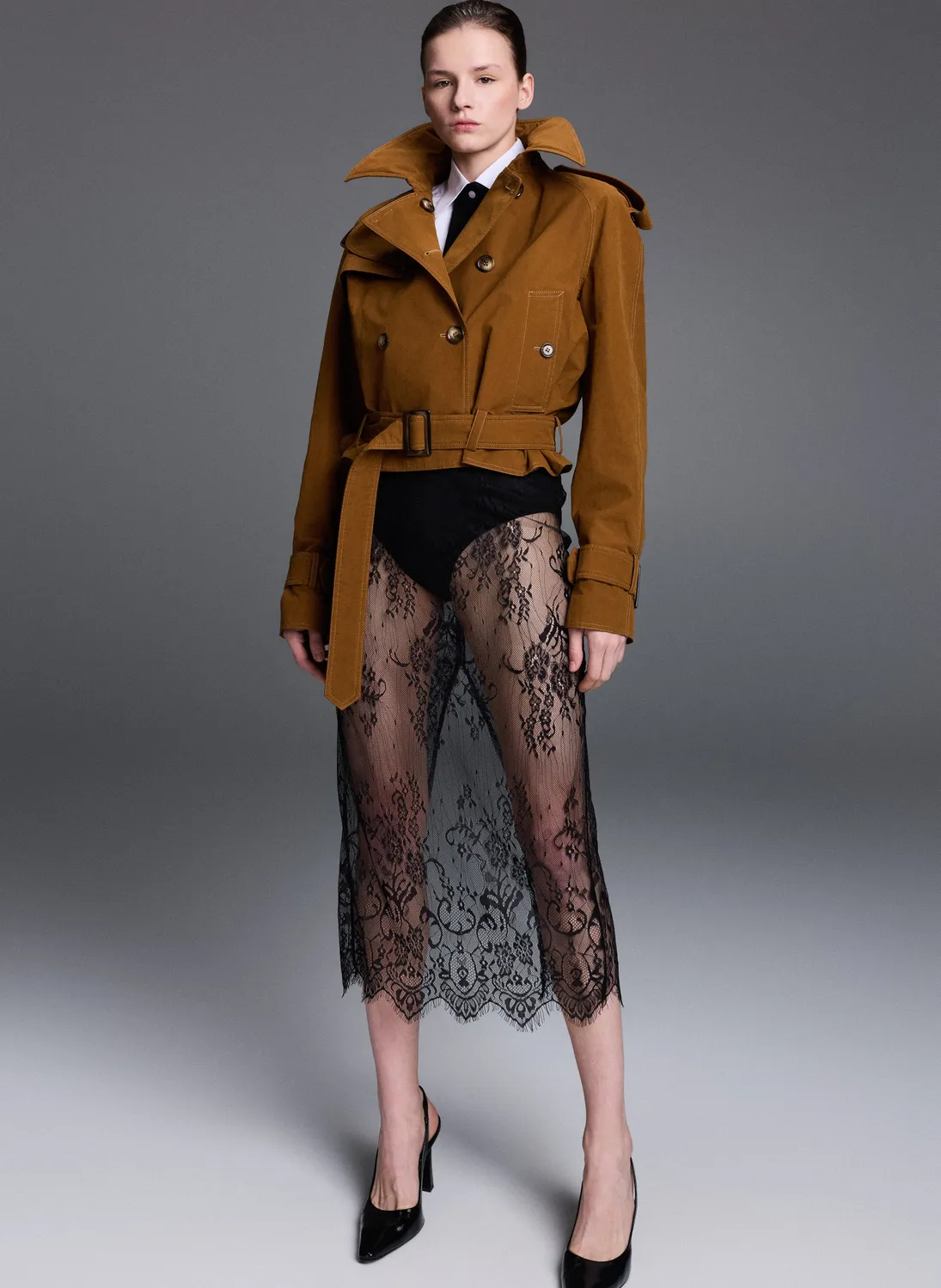 Dualitae Short Trench trenci scurt camel S-M