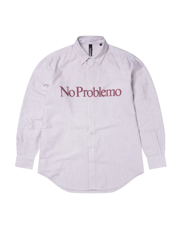 No Problemo Oxford LS Stripe cămașă roșie bumbac