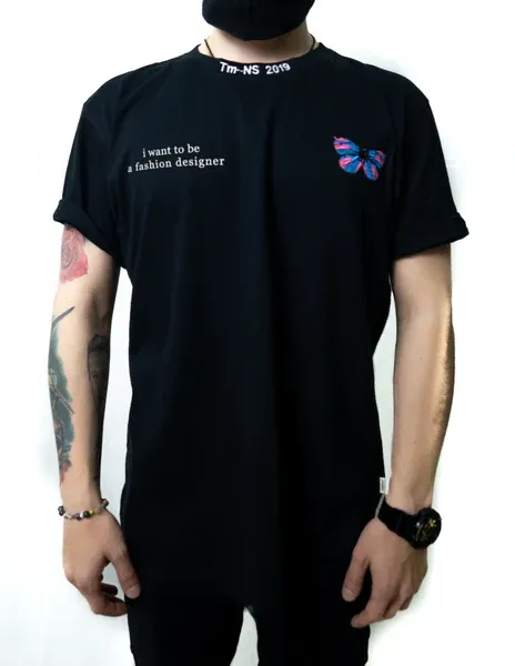 CREATEDBY Designer tricou heavy broderie fluture
