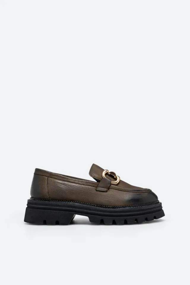 Gattinoni Planetarium Bell Mocasini nubuck khaki damă