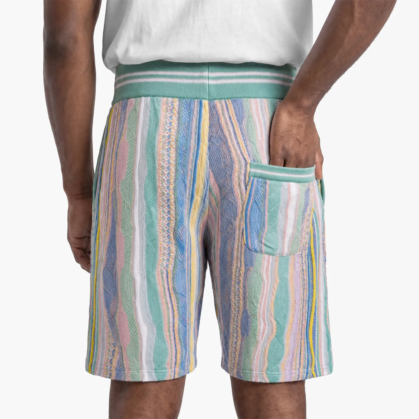 COOGI Light Weight Sweater Knit shorts roz-galben bumbac