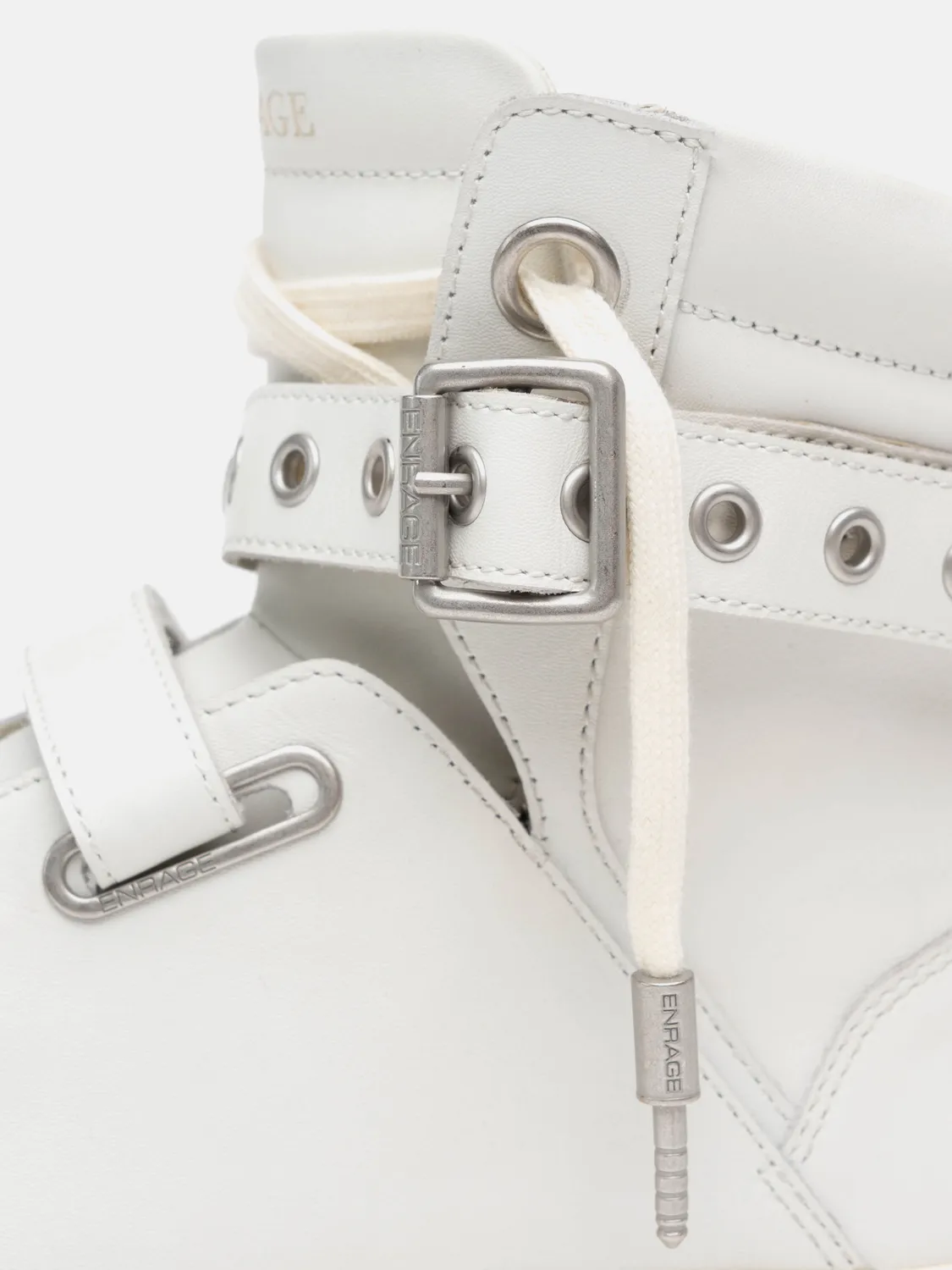 Enrage High Top Sneaker adidași alb piele Stroboscope