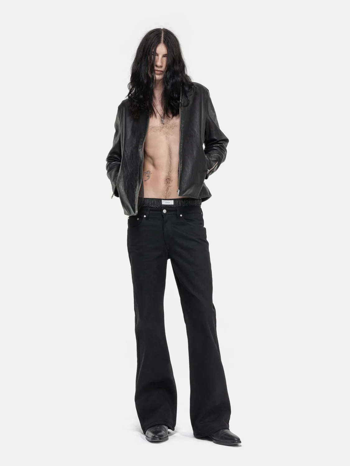 Enrage Cross geaca piele neagra vita