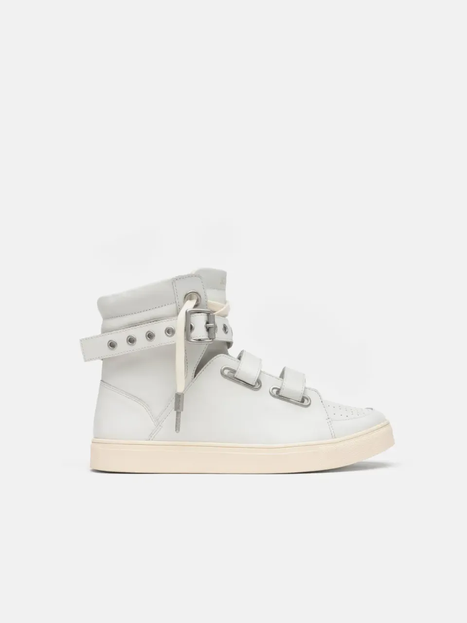 Enrage High Top Sneaker adidași alb piele Stroboscope