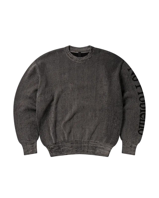 No Problemo Glitch Knit Crew pulover negru organic