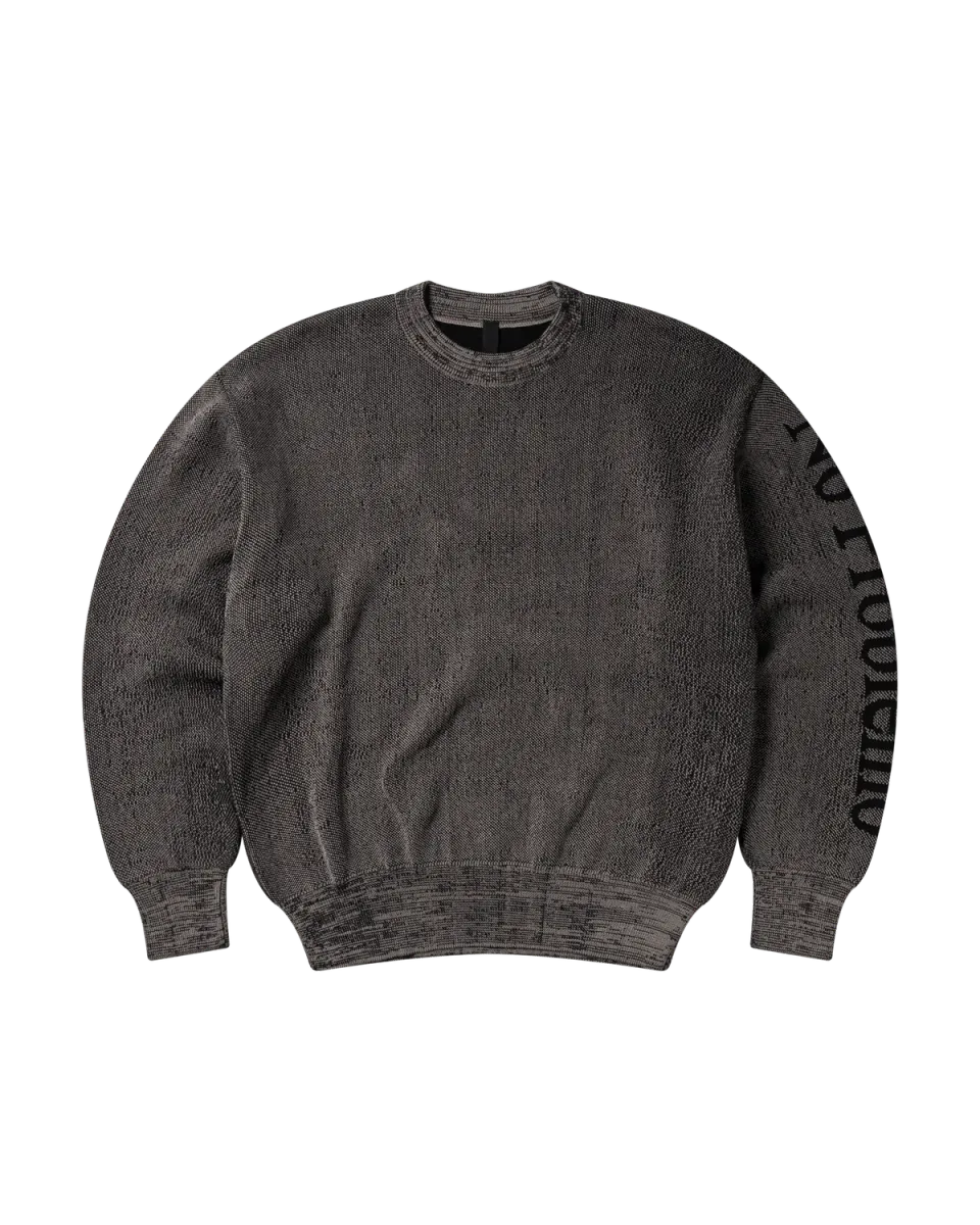 No Problemo Glitch Knit Crew pulover negru organic