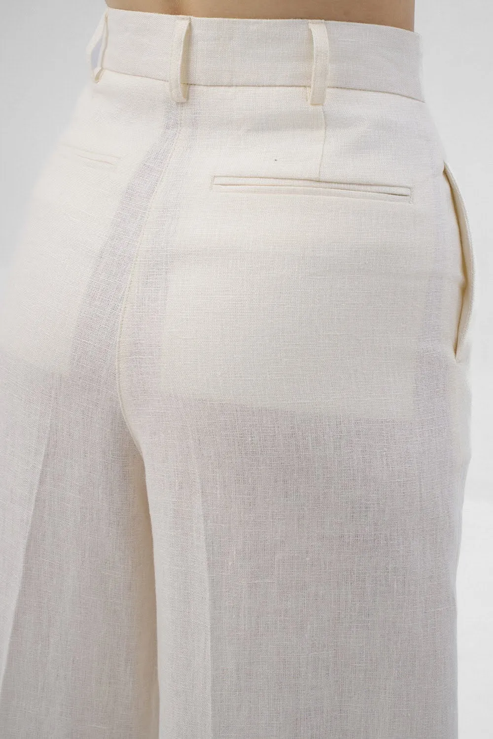 Dualitae Margot pantaloni albi in lungi