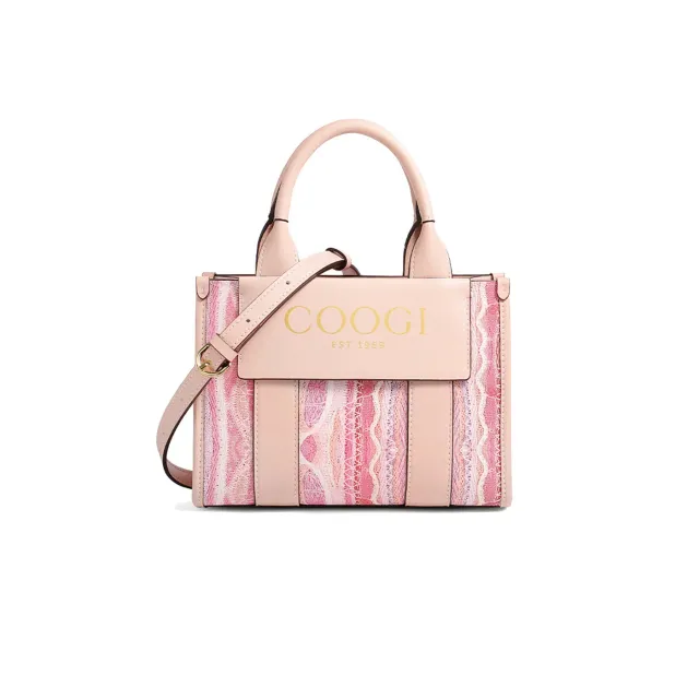 COOGI Hamptons Mini Tote geanta roz din piele