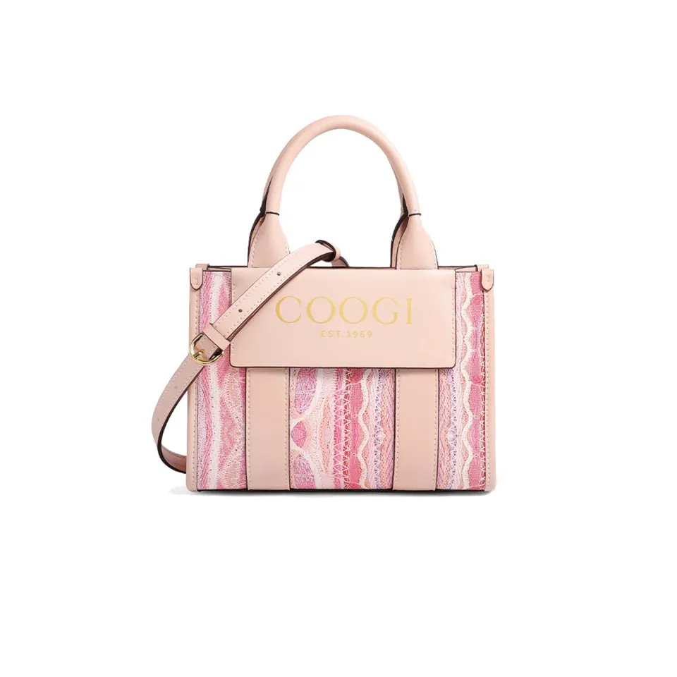 COOGI Hamptons Mini Tote geanta roz din piele