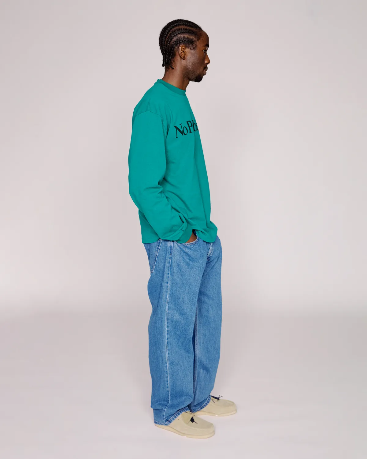 No Problemo Bagi Jean blugi baggy albastri bumbac