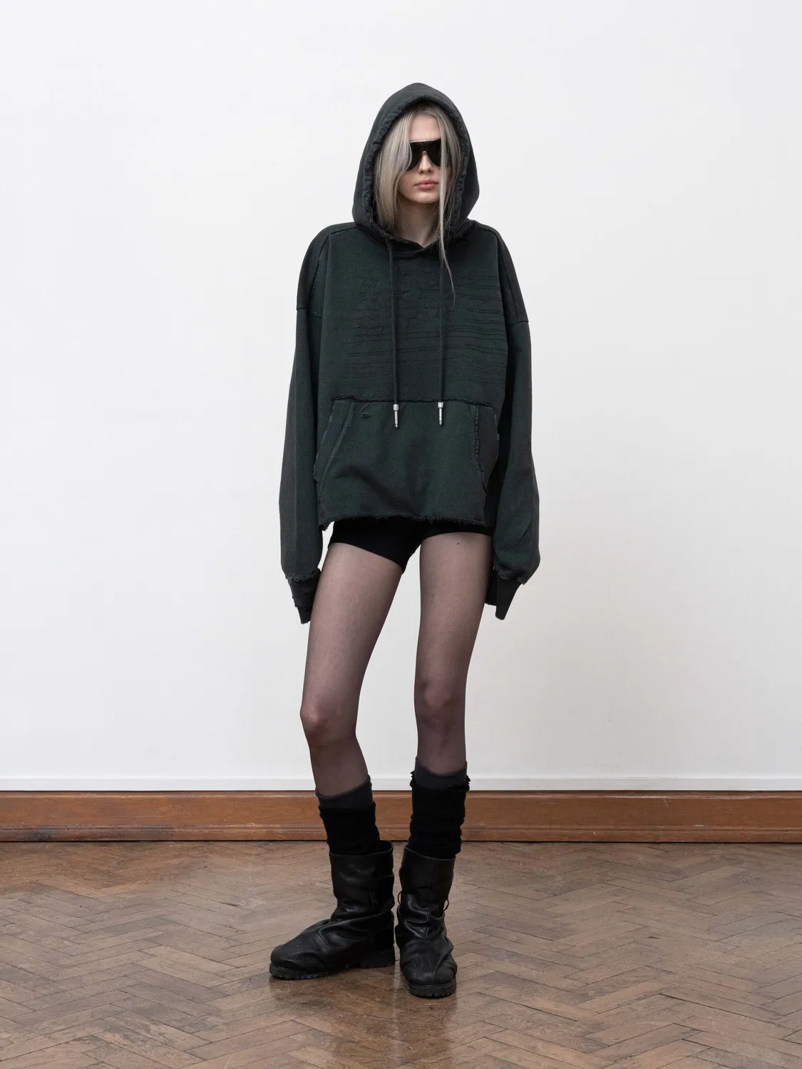 Enrage Panel Hoodie hanorac negru vintage