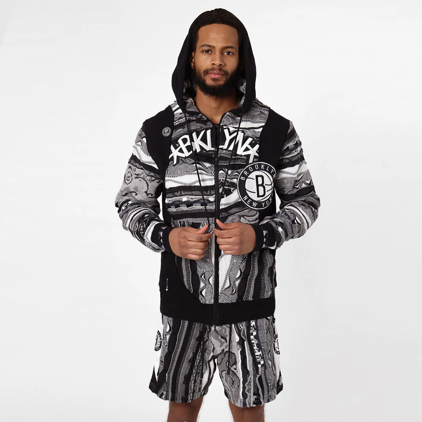 COOGI X NBA Brooklyn Nets hanorac cu fermoar negru
