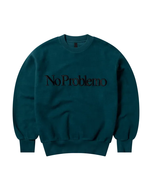 No Problemo Reverse Fleece bluza verde bumbac