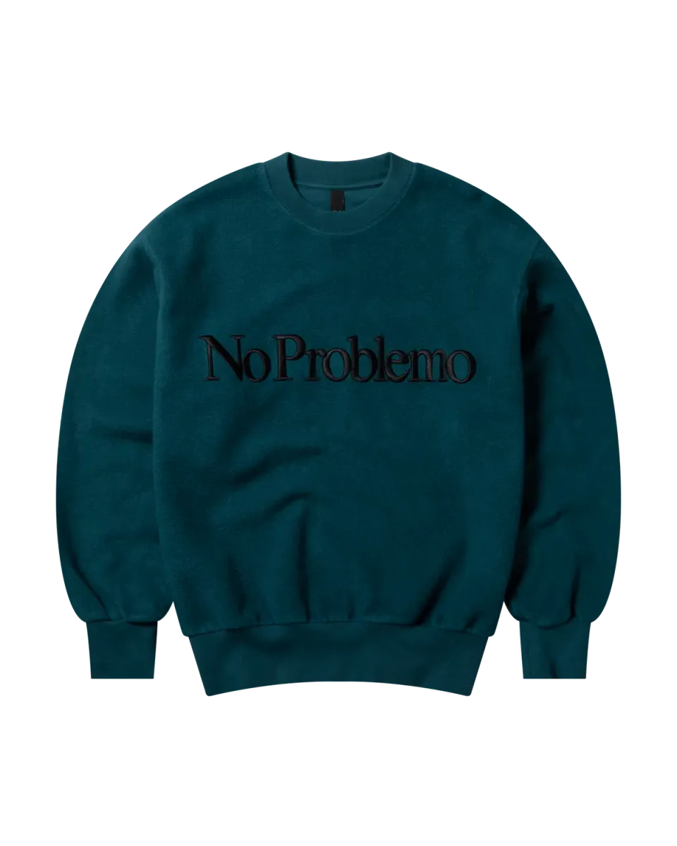 No Problemo Reverse Fleece bluza verde bumbac