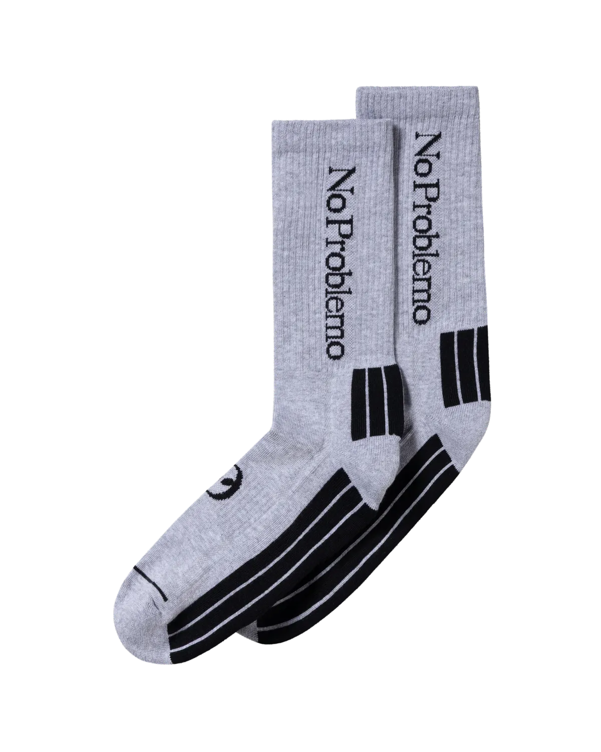 No Problemo Sock șosete gri melanj talpă matlasată