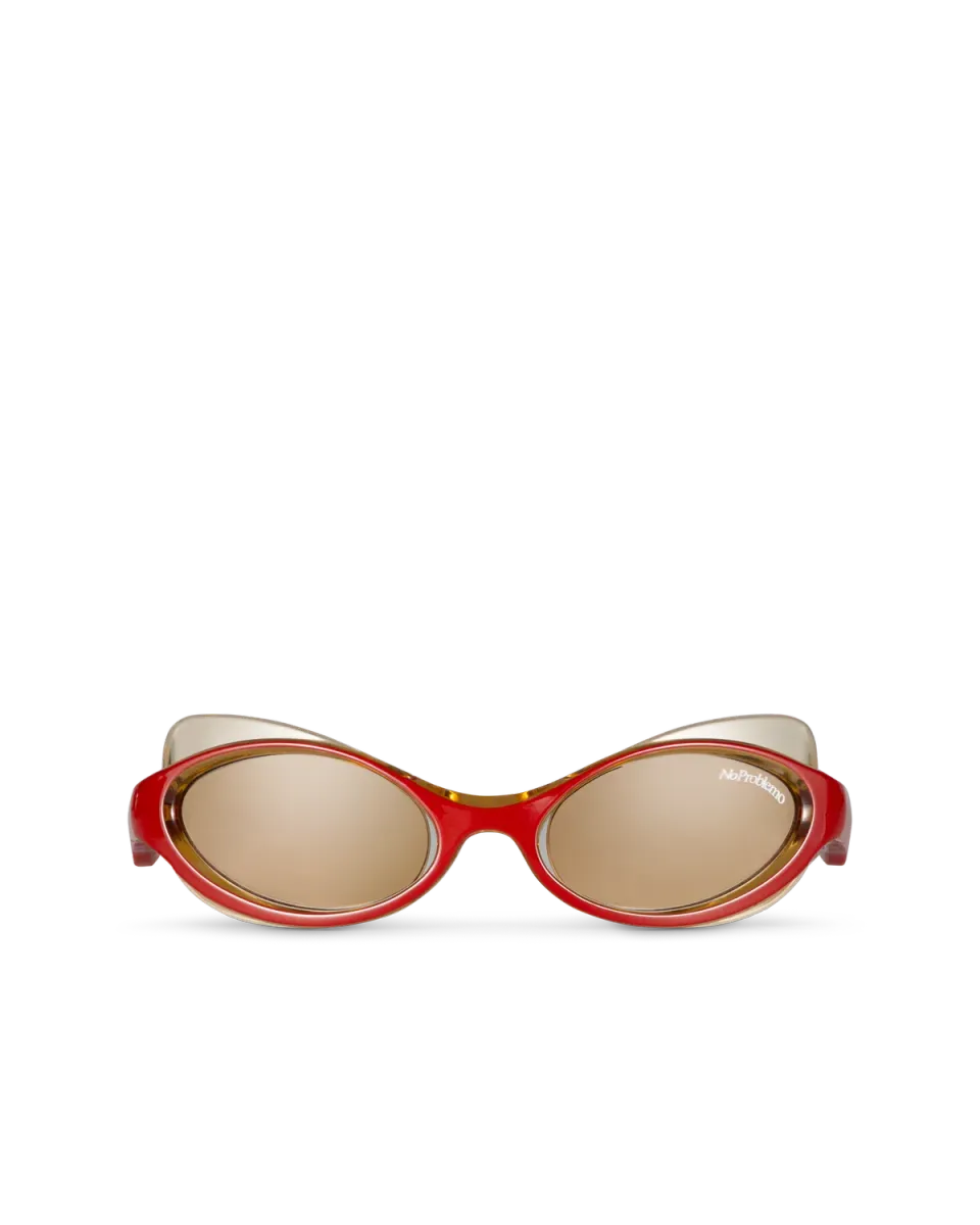 No Problemo x Le Specs Lyra ochelari rosu-galben O/S