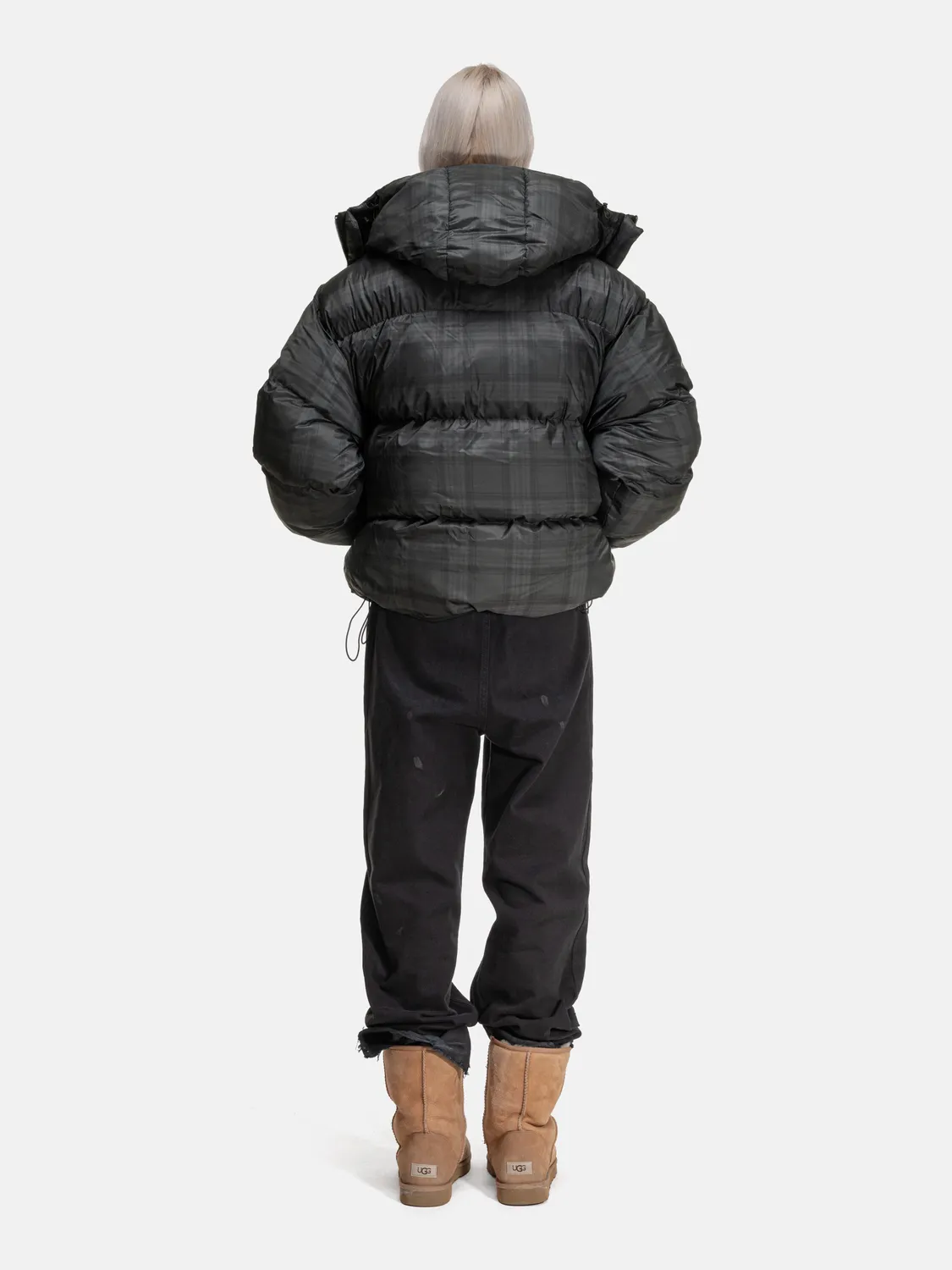 Enrage Puffy Jacket geaca negru carouri vatuita