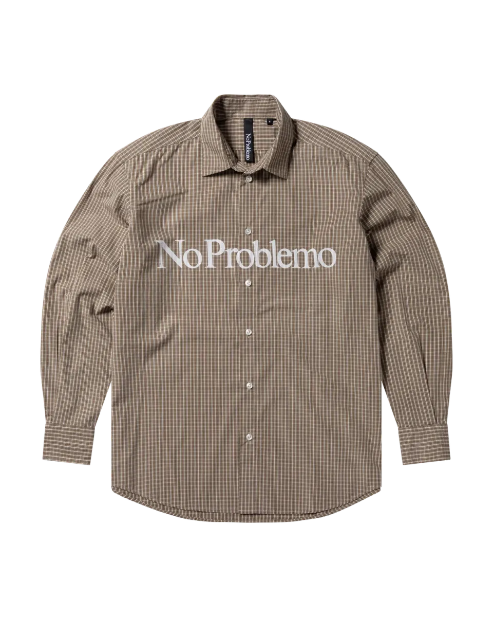 No Problemo Poplin LS camasa maro bumbac
