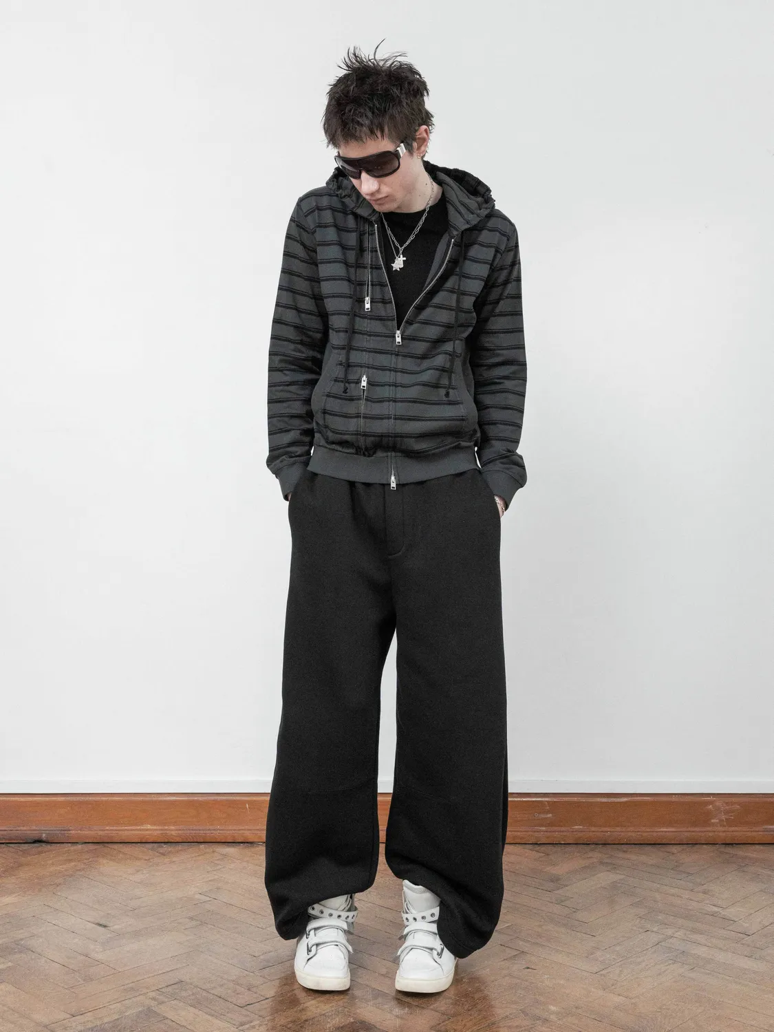 Enrage Slim Zip Hoodie hanorac negru dungi