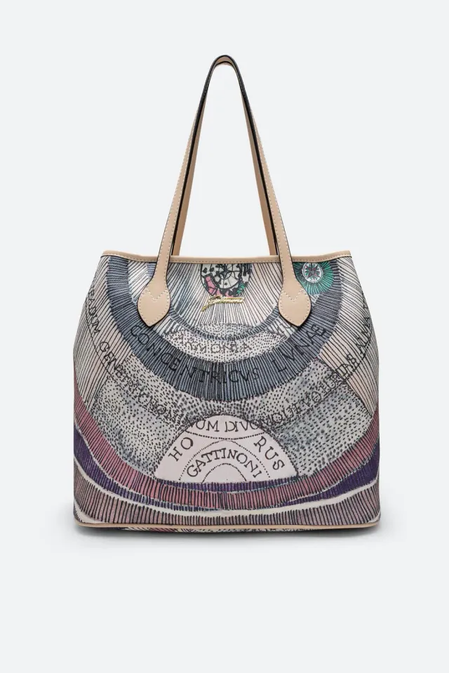 Gattinoni Planetarium Watercolor shopping mediu piele