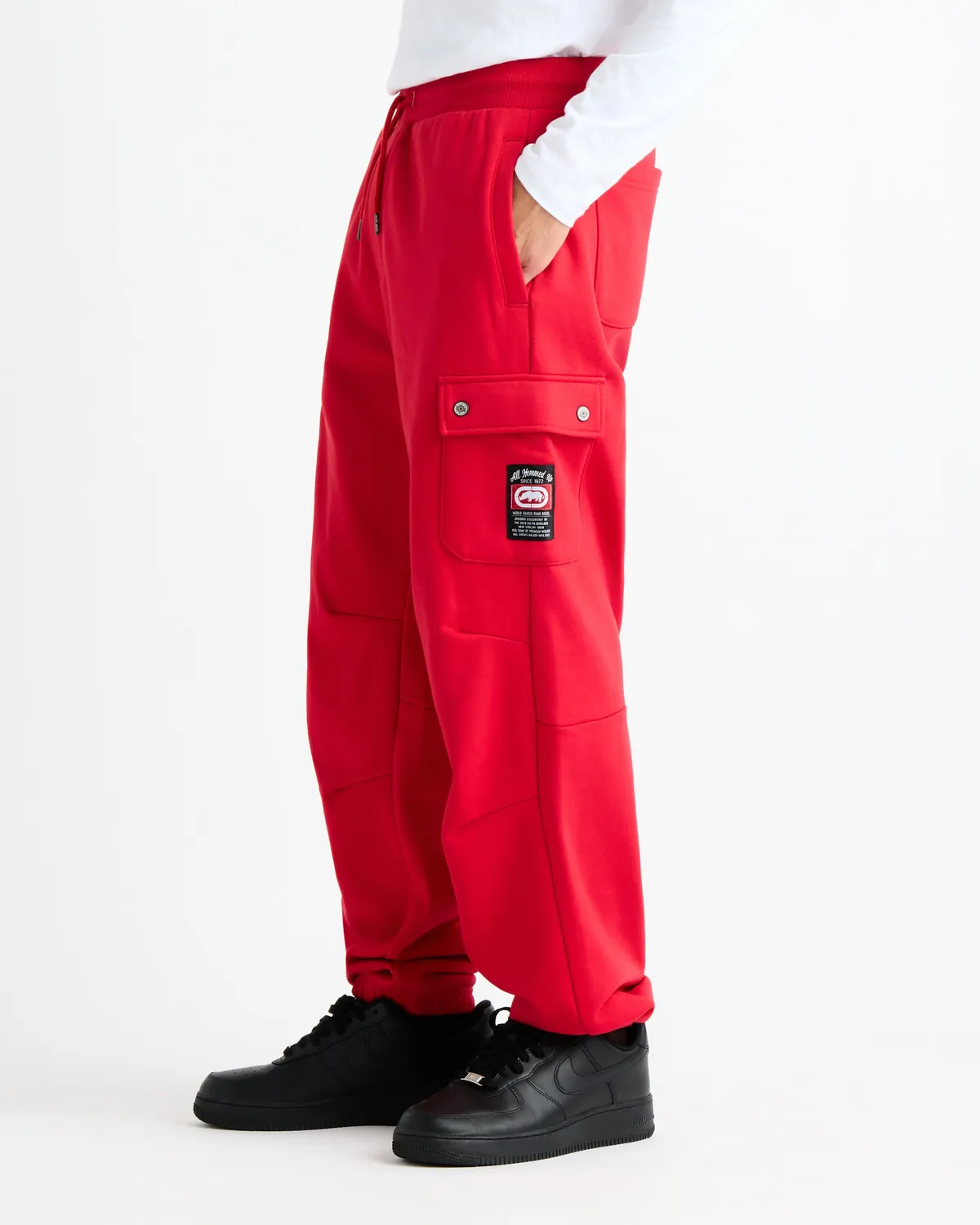 Ecko Red Cargo Pocket Fleece Baggy pantaloni fleece bumbac