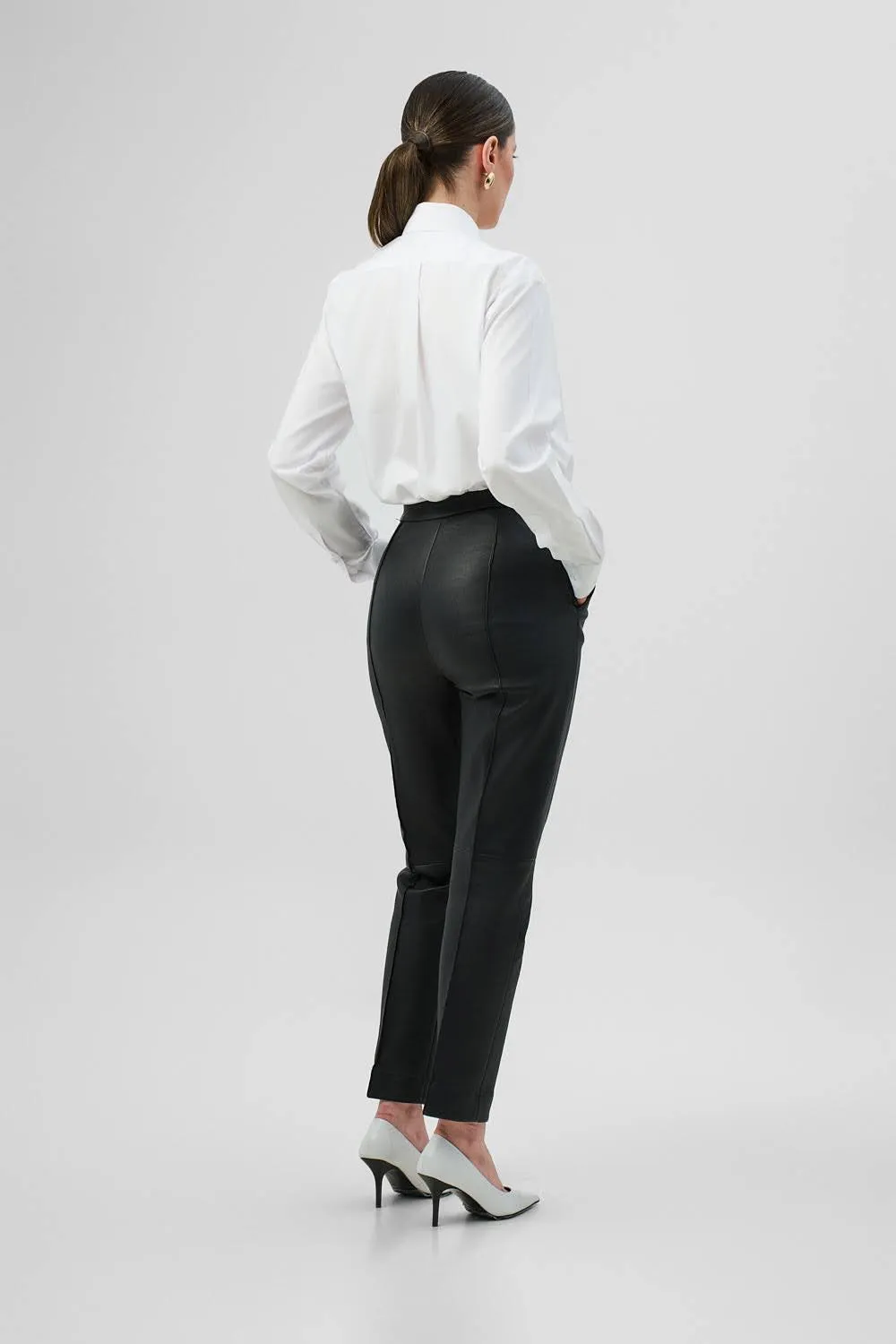 Dualitae GABRIELLE pantaloni piele neagră