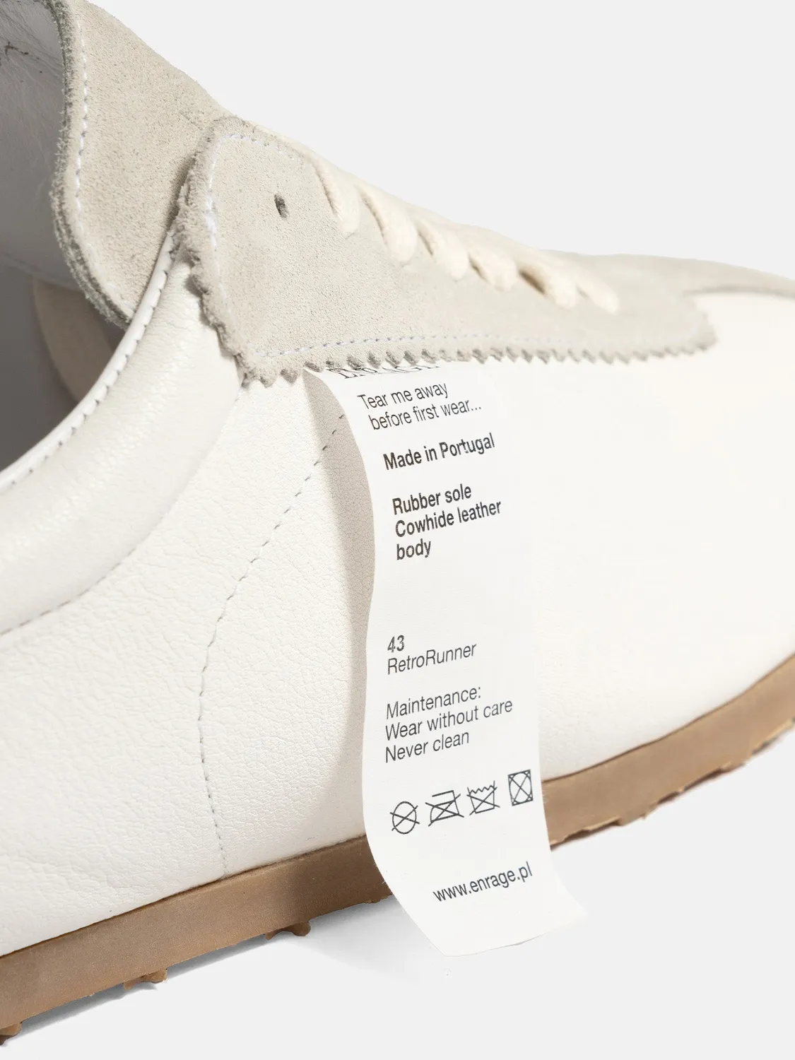 Enrage Retro Runner adidasi albi piele italiana