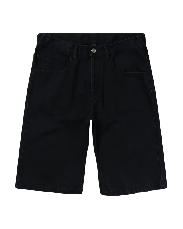 No Problemo Denim Bagi Shorts șort negru denim