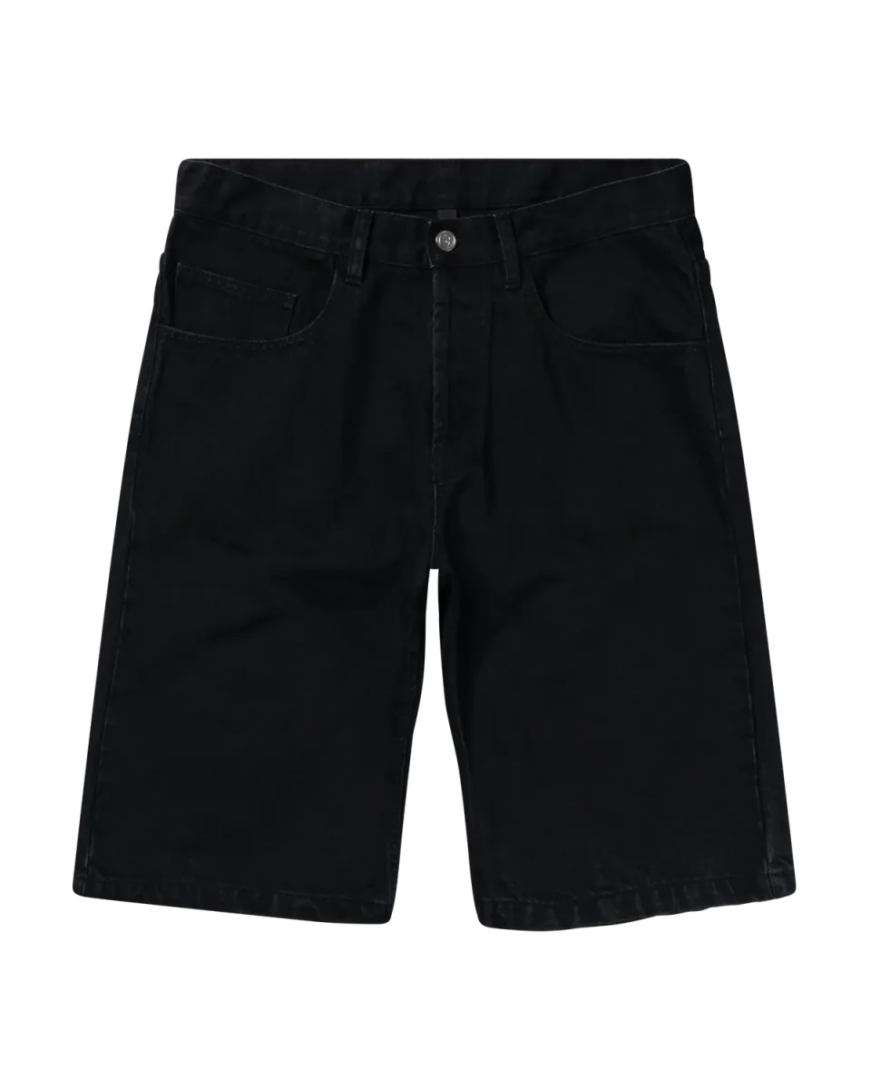 No Problemo Denim Bagi Shorts șort negru denim