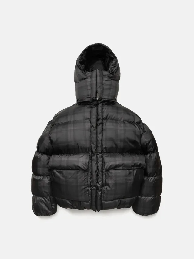 Enrage Puffy Jacket geaca negru carouri vatuita