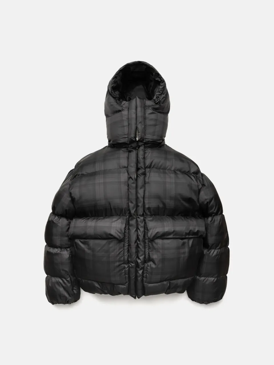 Enrage Puffy Jacket geaca negru carouri vatuita