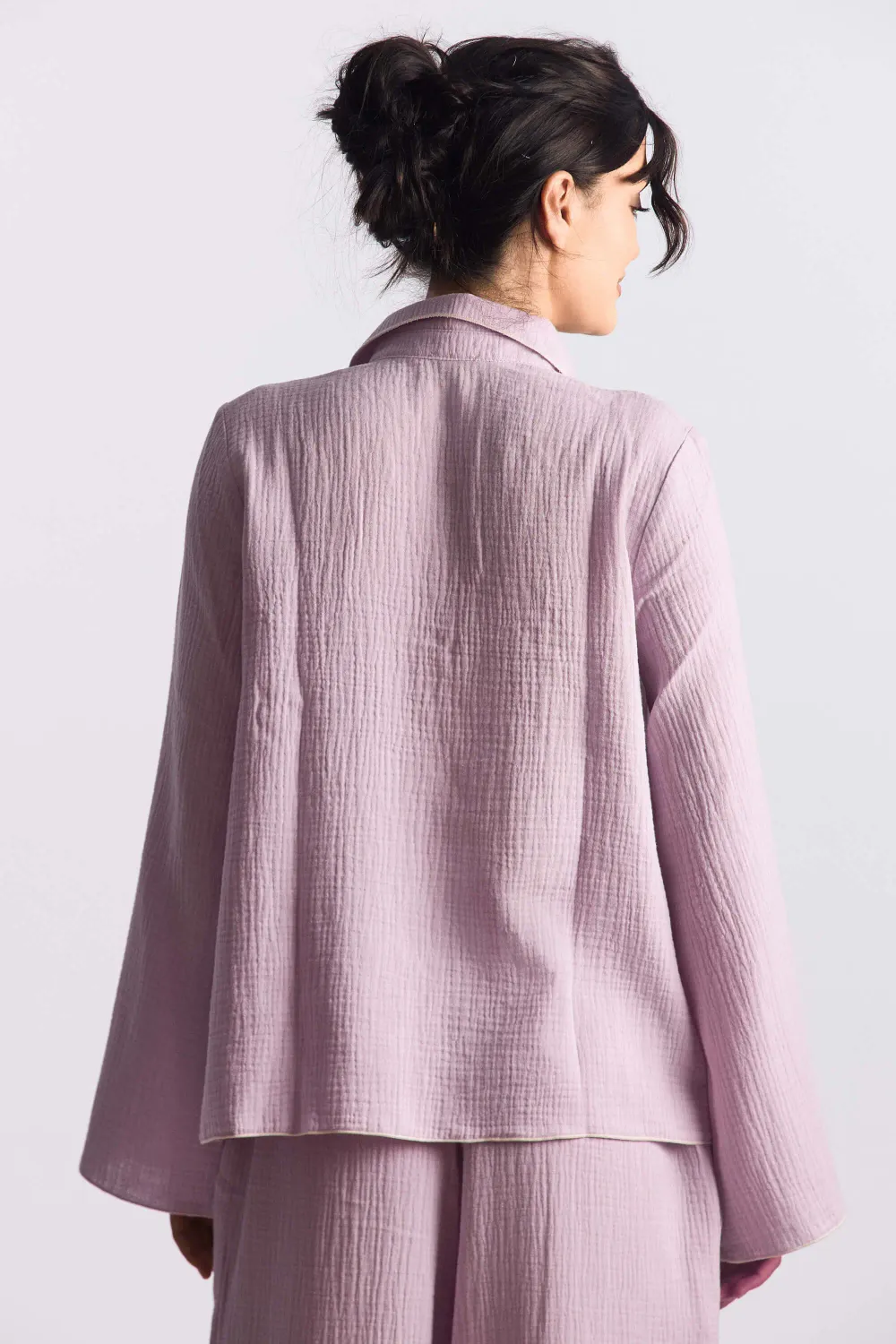 Grama Shop Pijama Muselina Lila Bumbac