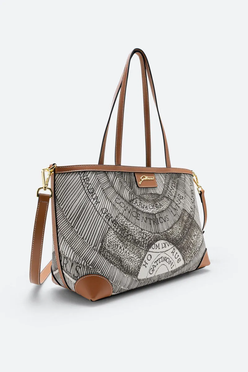 Gattinoni Lady Ink Sepia crossbody patrata PVC compacta