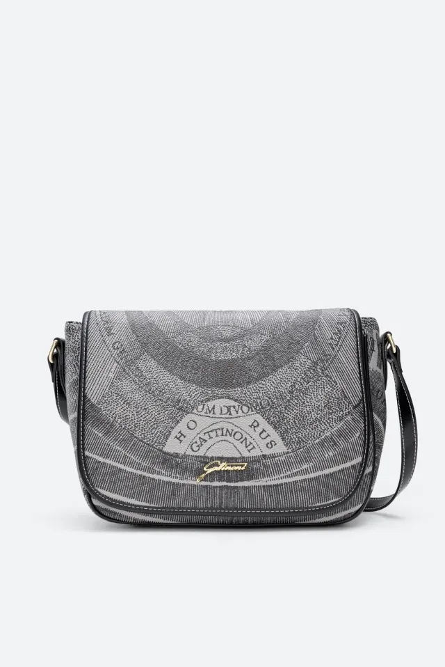 Gattinoni Planetarium Flap Bag Medium Nero PVC 27cm