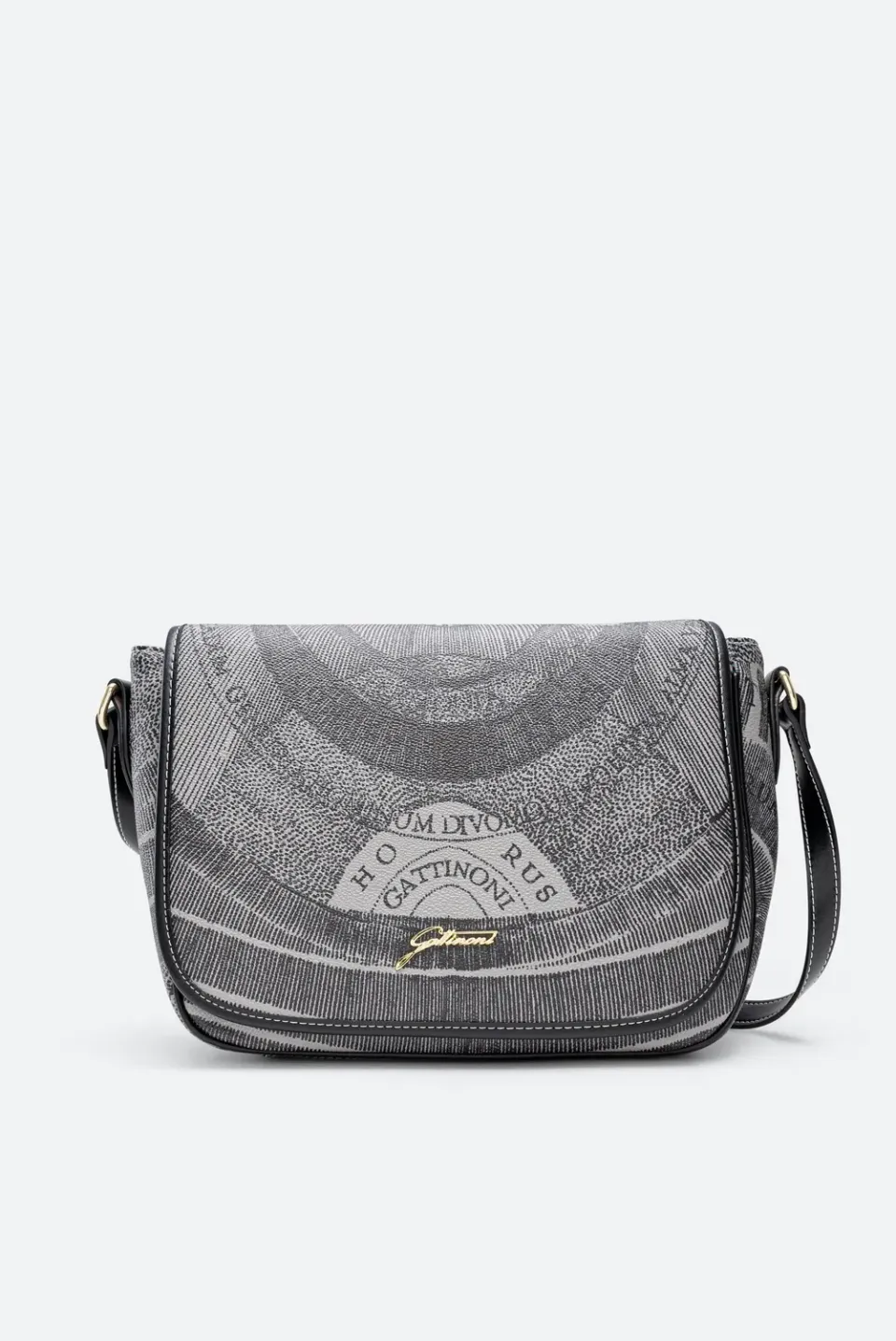 Gattinoni Planetarium Flap Bag Medium Nero PVC 27cm