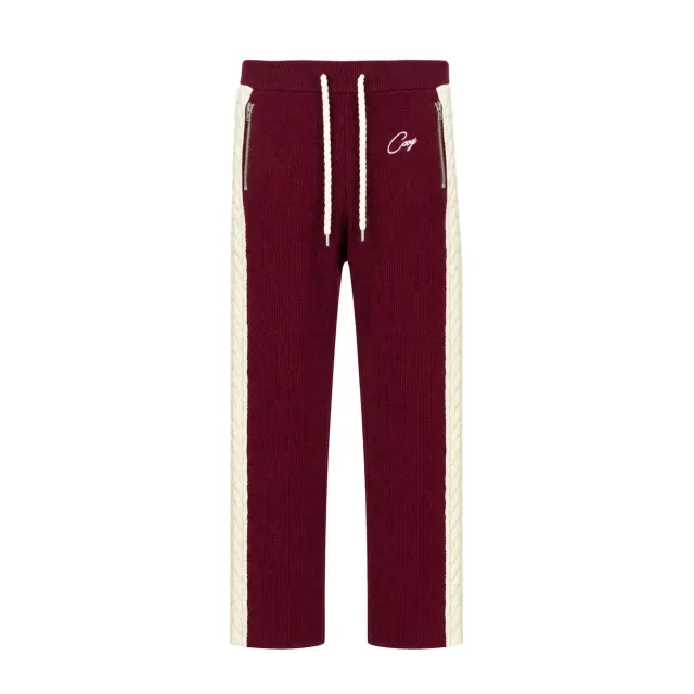 COOGI Heavy Weight Fashion Knit Track Pants pantaloni burgundy bumbac