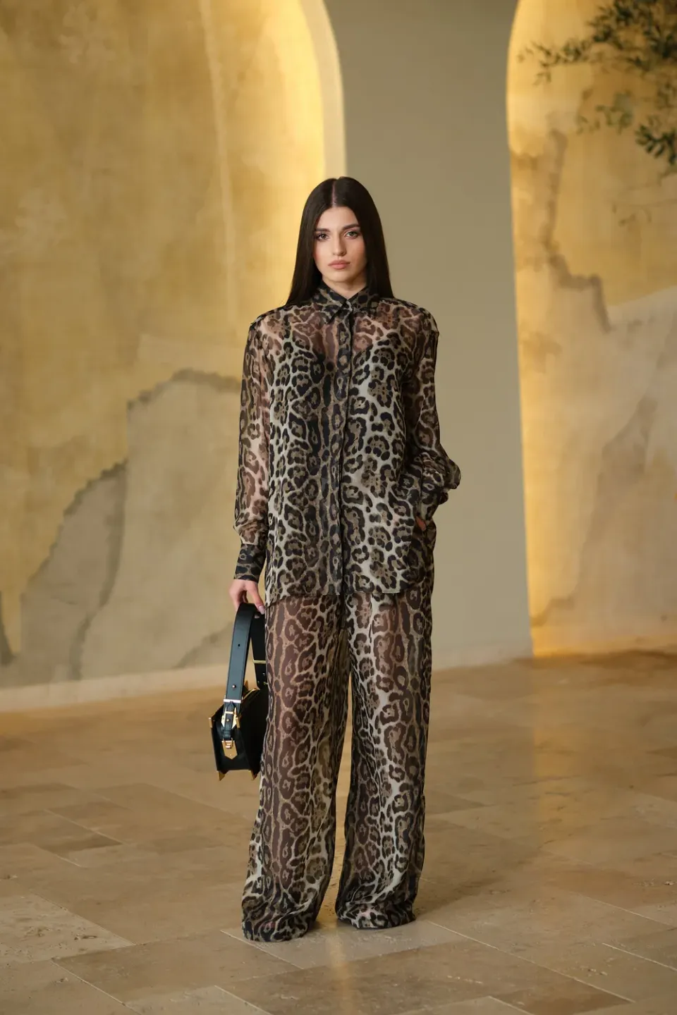 Dualitae ISLA set leopard voal poliester S-M