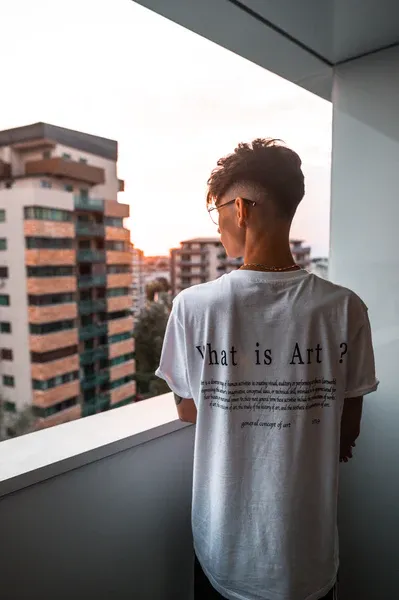 Createdby What is Art tricou alb box fit bumbac